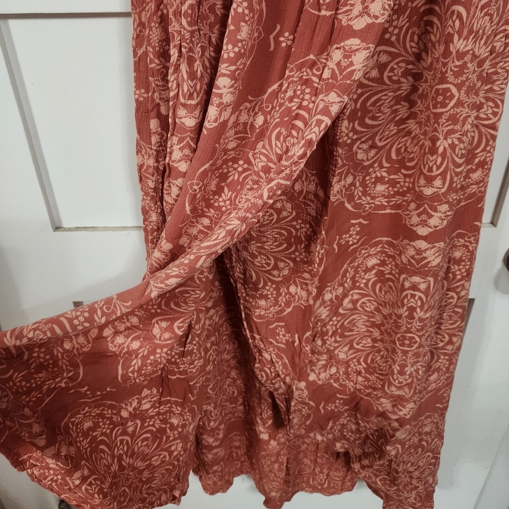 Rust Floral Maxi Dress - Picture 3 of 4
